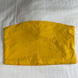 Yellow Cropped Tube Top